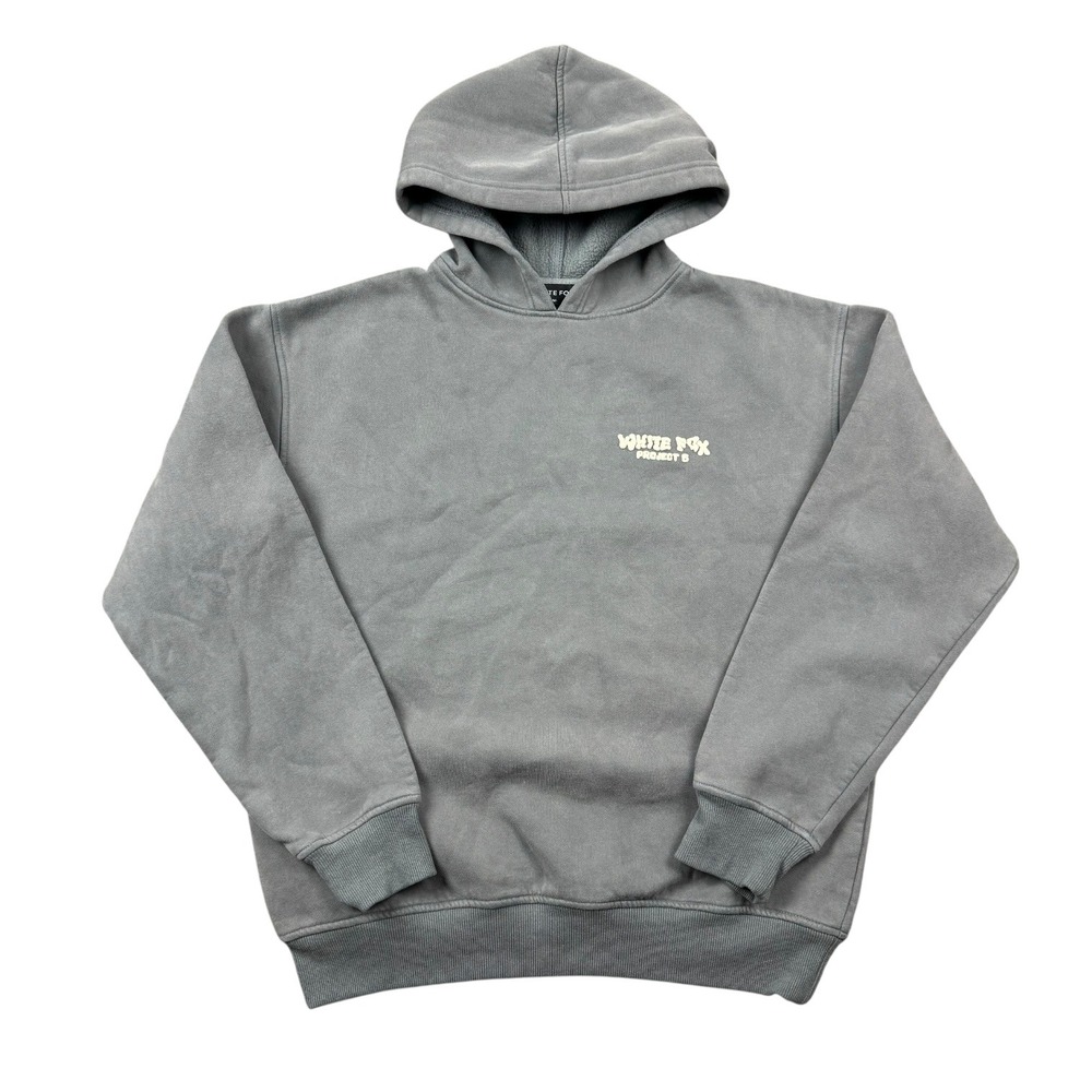 White Fox Project 5 Hoodie Women S/M Small Medium Gray Pullover Sweatshirt